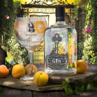 Apricot and Coconut Gin in illuminating bottle