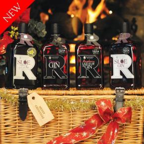 Luxury Winter Hamper : Sloe Gin, Sloe Port, Damson Gin and Raspberry Gin 70cls