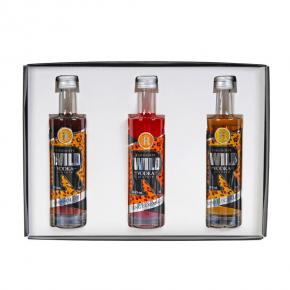 Wild Vodka Liqueur 5cl Triple Set 1 - Flavours Include Tangy Orange, Chocolate & Toffee/Caramel