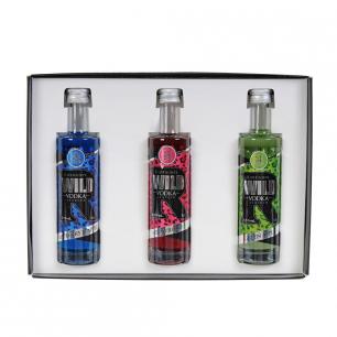 Wild Vodka Liqueur 5cl Triple Set 2 - Flavours Include Green Apple, Strawberry & Raspberry and Apple