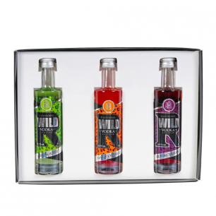 Wild Vodka Liqueur 5cl Triple Set 3 - Flavours Include Green Apple, Tangy Orange & Blackcurrant