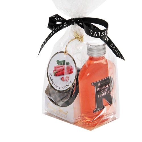 Rhubarb Gin Liqueur 5cl and Chocolates