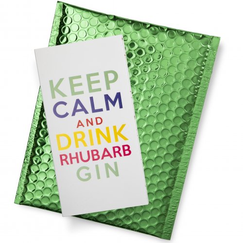 Keep Calm and Drink Rhubarb Gin: Distilled Dry Gin: Gold Envelope